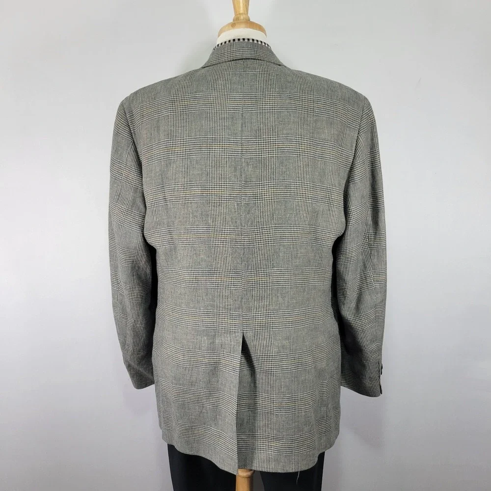 Brooks‎ Brothers Men's Sport Coat Blazer Two Button Multi-color Houndstooth 46L